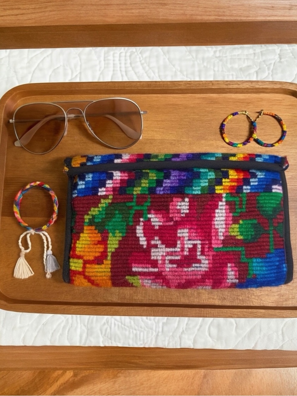 Vintage Handmade Colorful Wallet / Billfold